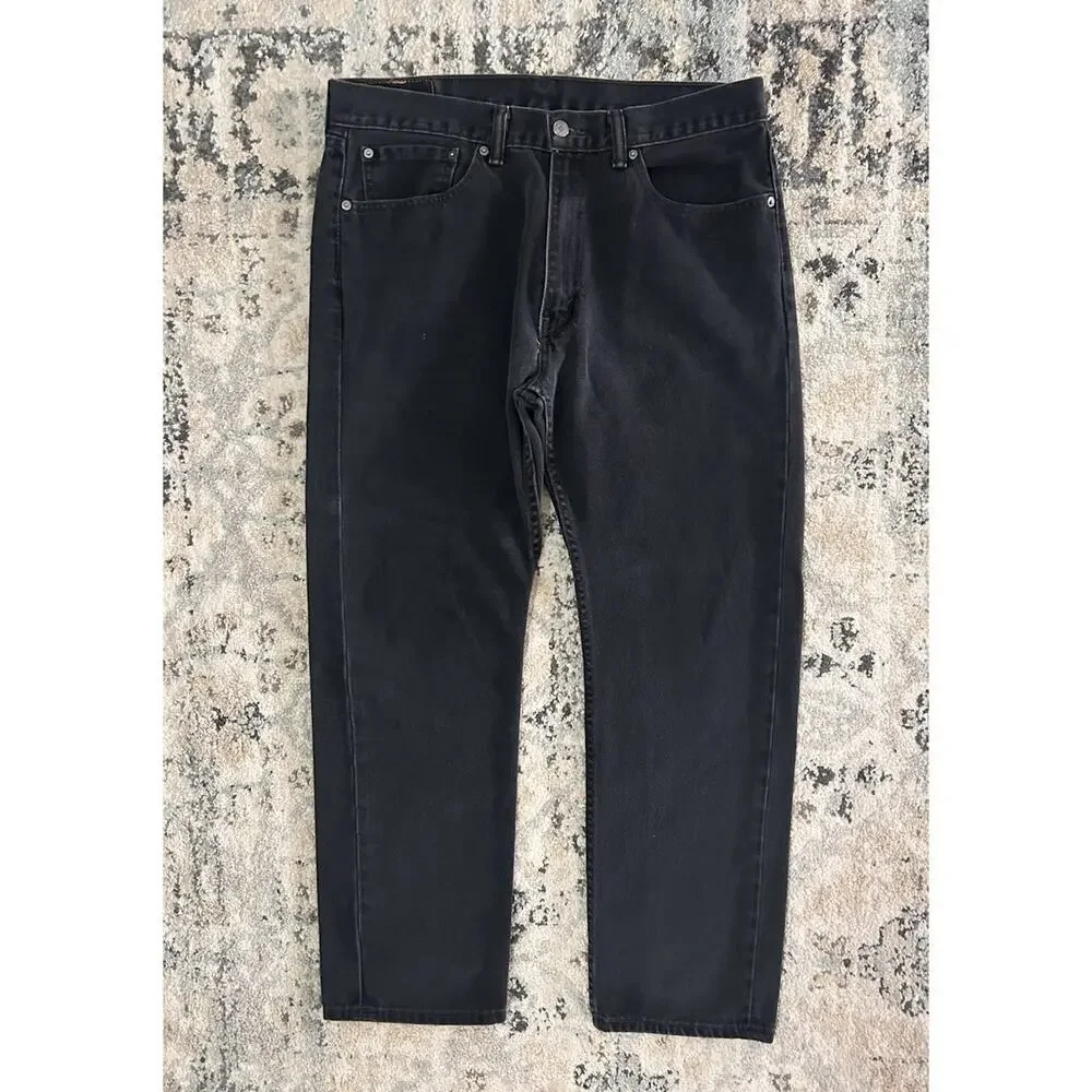 Levi's 505 Regular Fit Jeans Mens 36x30 Faded Black Straight Leg Denim